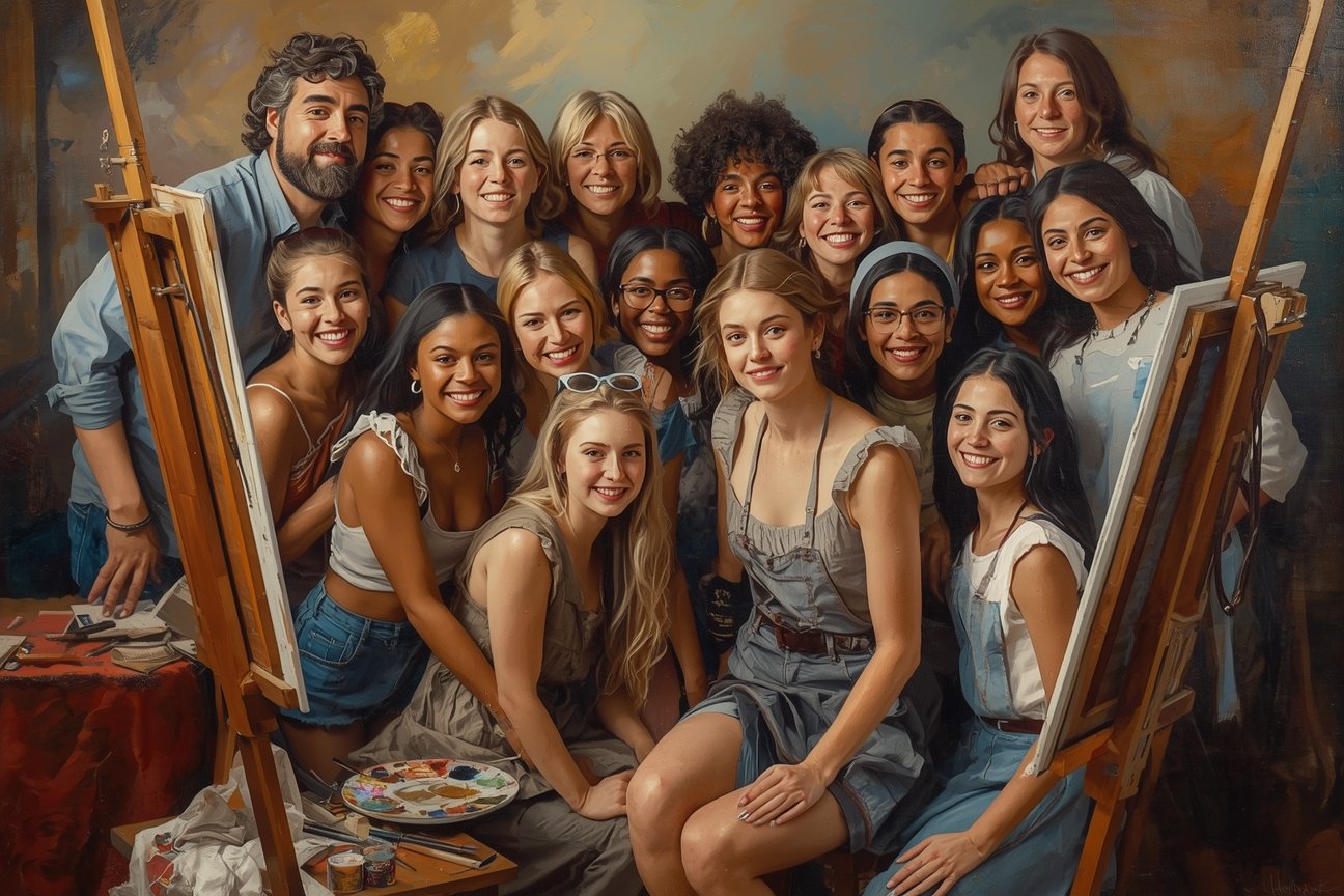 Ghodthefthol Malerskole team i studiet